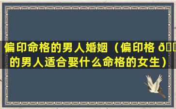 偏印命格的男人婚姻（偏印格 🕸 的男人适合娶什么命格的女生）